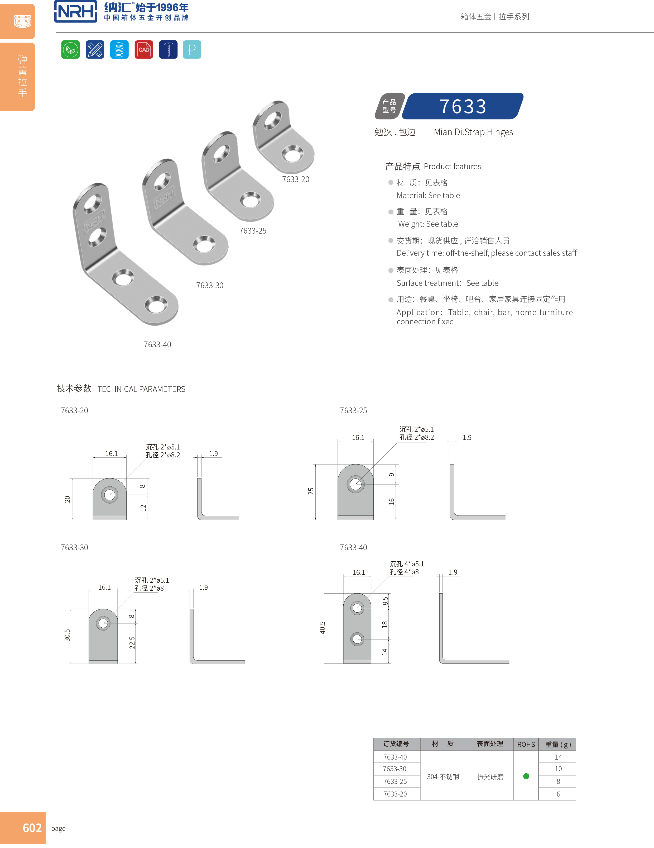 包邊7633-20工具箱包角_直角三角護(hù)角_NRH納匯包邊 