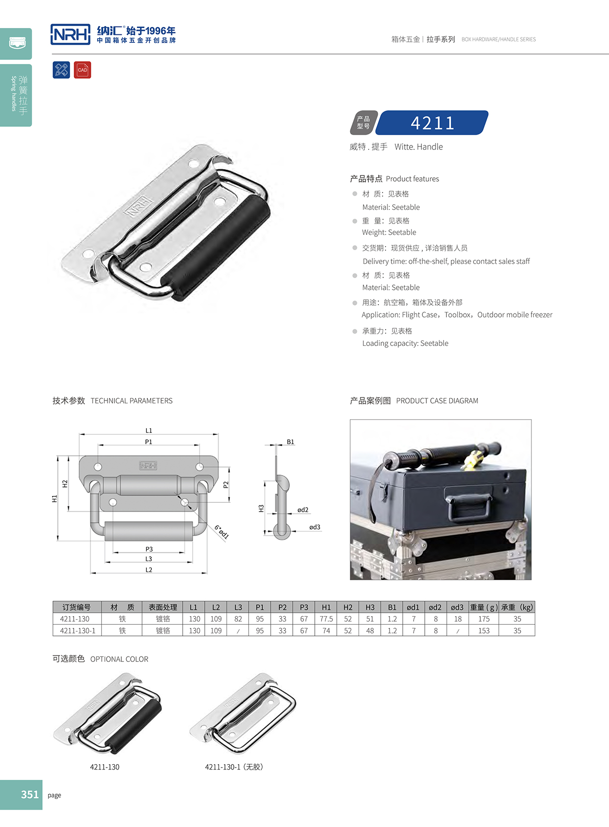 納匯/NRH 電箱設(shè)備拉手 4211B